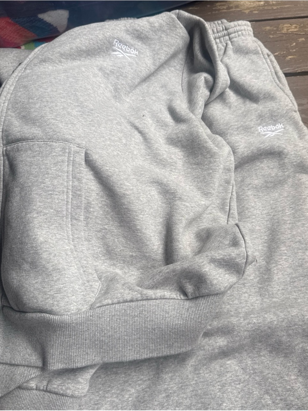 Reebok Light Gray Pullover Hoodie and Joggers Set